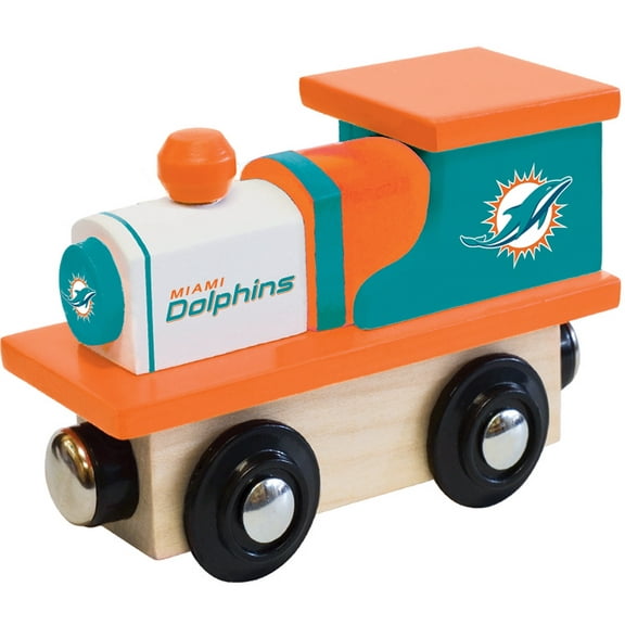 MasterPieces Officially Licensed NFL Miami Dolphins Wooden Toy Train Engine For Kids
