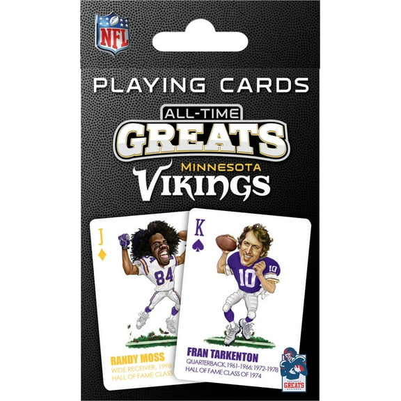 MasterPieces Officially Licensed NFL Minnesota Vikings All-Time Greats Playing Cards - 54 Card Deck