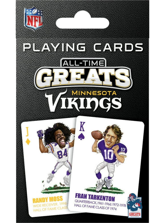 MasterPieces Officially Licensed NFL Minnesota Vikings All-Time Greats Playing Cards - 54 Card Deck