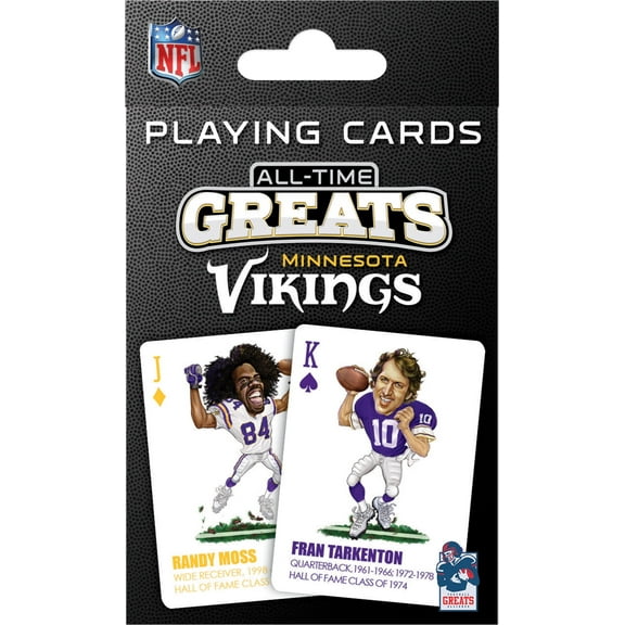 MasterPieces Officially Licensed NFL Minnesota Vikings All-Time Greats Playing Cards - 54 Card Deck