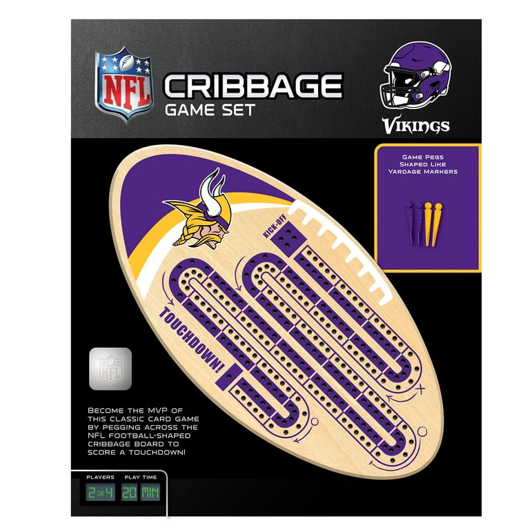 MasterPieces NFL Minnesota Vikings Cribbage Board Game Set for