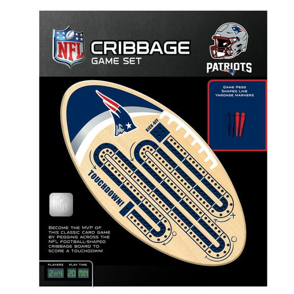 MasterPieces Officially Licensed NFL New England Patriots Wooden Cribbage Game for Adults
