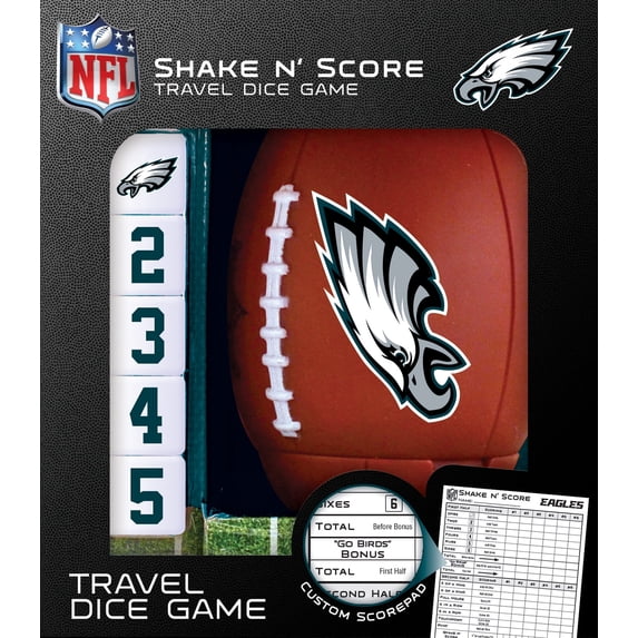 MasterPieces Officially Licensed NFL Philadelphia Eagles Shake N' Score Dice Game for Age 6 and Up