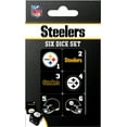 thumbnail image 1 of MasterPieces Officially Licensed NFL Pittsburgh Steelers - 6 Piece D6 Gaming Dice Set Ages 6 and Up, 1 of 3