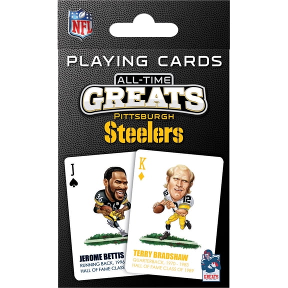 MasterPieces Officially Licensed NFL Pittsburgh Steelers All-Time Greats Playing Cards - 54 Card Deck