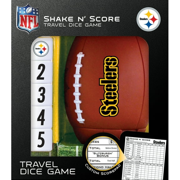 MasterPieces Officially Licensed NFL Pittsburgh Steelers Shake N' Score Dice Game for Age 6 and Up