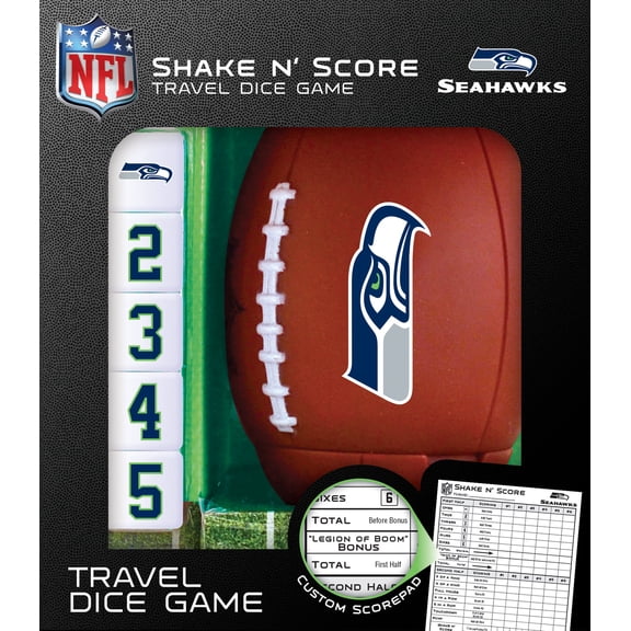 MasterPieces Officially Licensed NFL Seattle Seahawks Shake N' Score Dice Game for Age 6 and Up