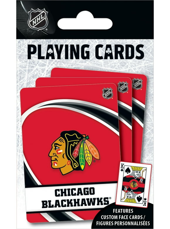 MasterPieces Officially Licensed NHL Chicago Blackhawks Playing Cards - 54 Card Deck for Adults
