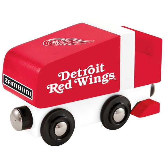 MasterPieces Officially Licensed NHL Detroit Red Wings Wooden Toy Zamboni Train Engine For Kids