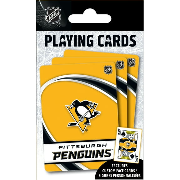 MasterPieces Officially Licensed NHL Pittsburgh Penguins Playing Cards - 54 Card Deck for Adults