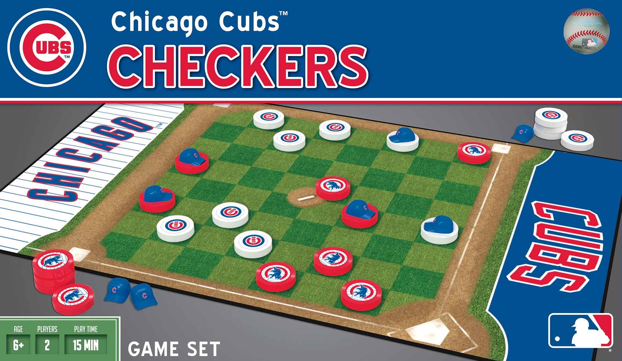 MasterPieces Officially licensed MLB Chicago Cubs Checkers Board Game for Families and Kids ages
