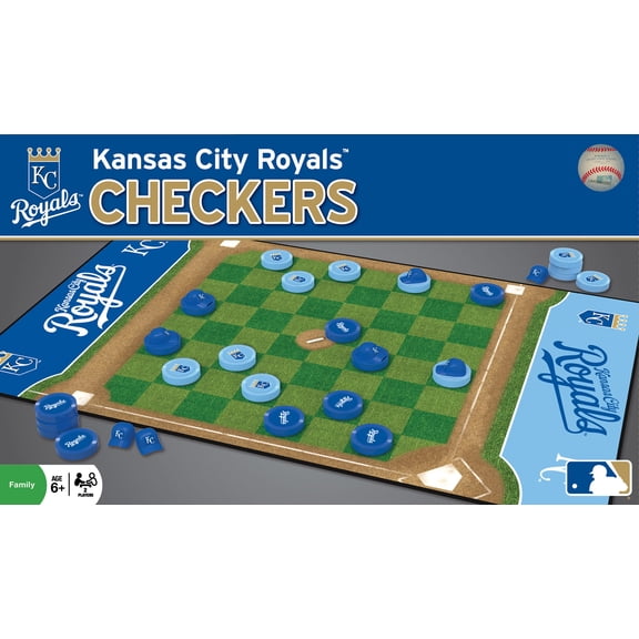 MasterPieces Officially licensed MLB Kansas City Royals Checkers Board Game for Families and Kids ages 6 and Up