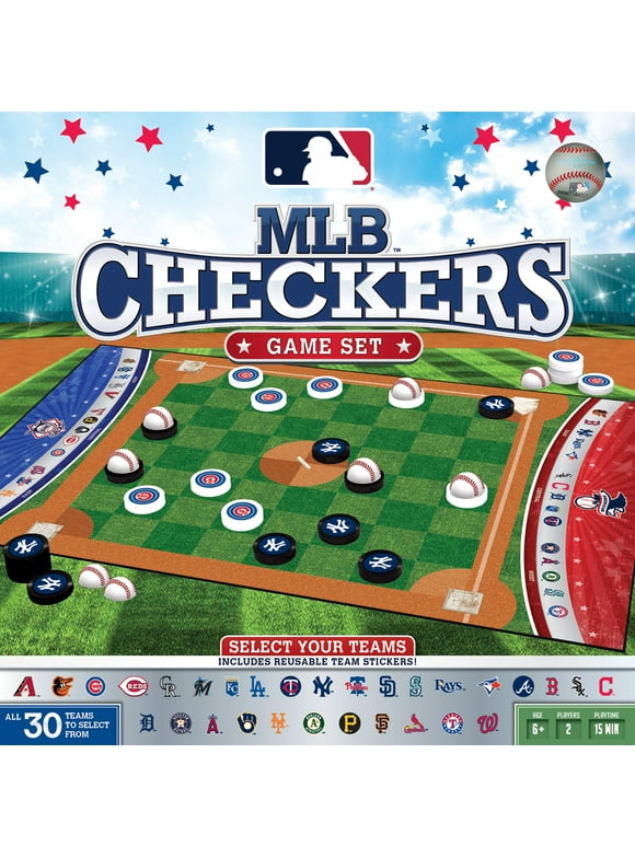 MasterPieces Officially licensed MLB League-MLB Checkers Board Game for Families and Kids ages 6 and Up