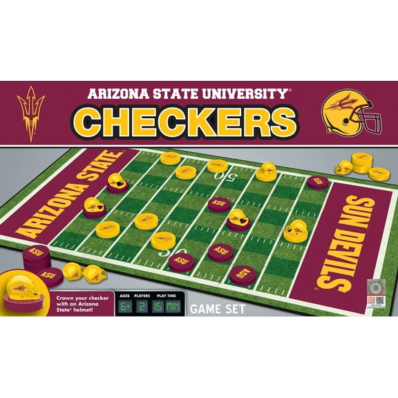 MasterPieces NCAA Arizona State Sun Devils Checkers Board Game - Classic Family Game - Ages 6+