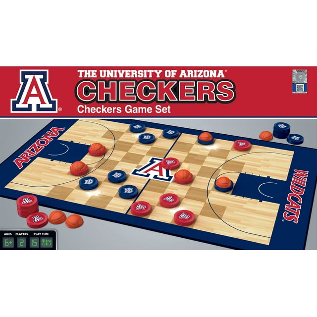 MasterPieces Officially licensed NCAA Arizona Wildcats Checkers Board Game for Families and Kids ages 6 and Up