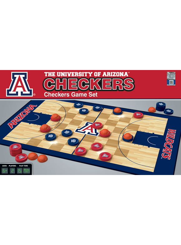MasterPieces Officially licensed NCAA Arizona Wildcats Checkers Board Game for Families and Kids ages 6 and Up