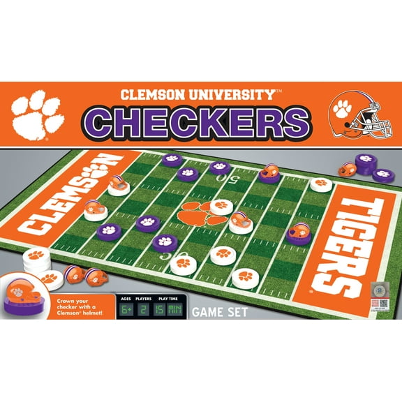 MasterPieces Officially licensed NCAA Clemson Tigers Checkers Board Game for Families and Kids ages 6 and Up