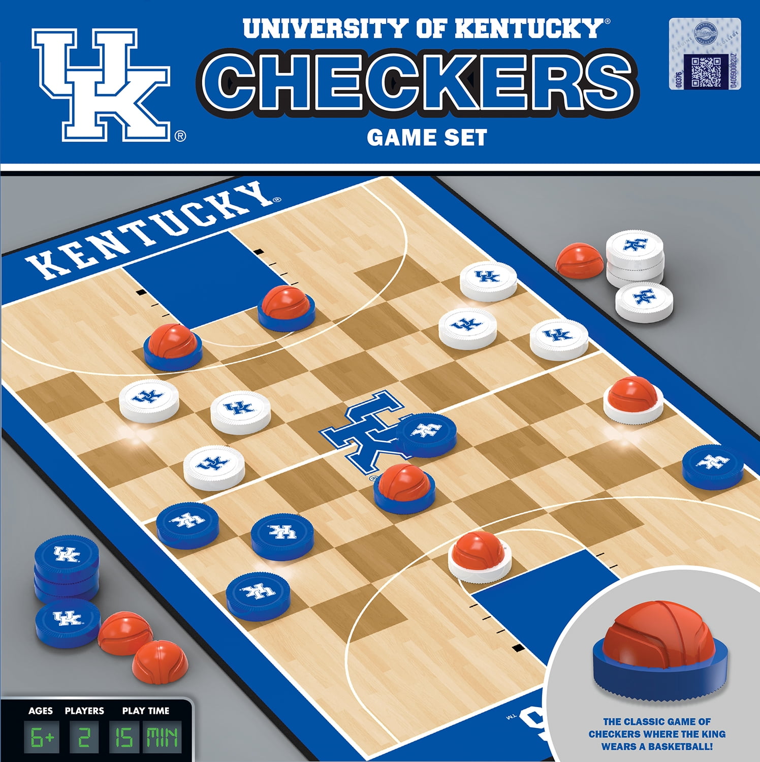MasterPieces Officially licensed NCAA Kentucky Wildcats Checkers Board Game for Families and Kids ages 6 and Up