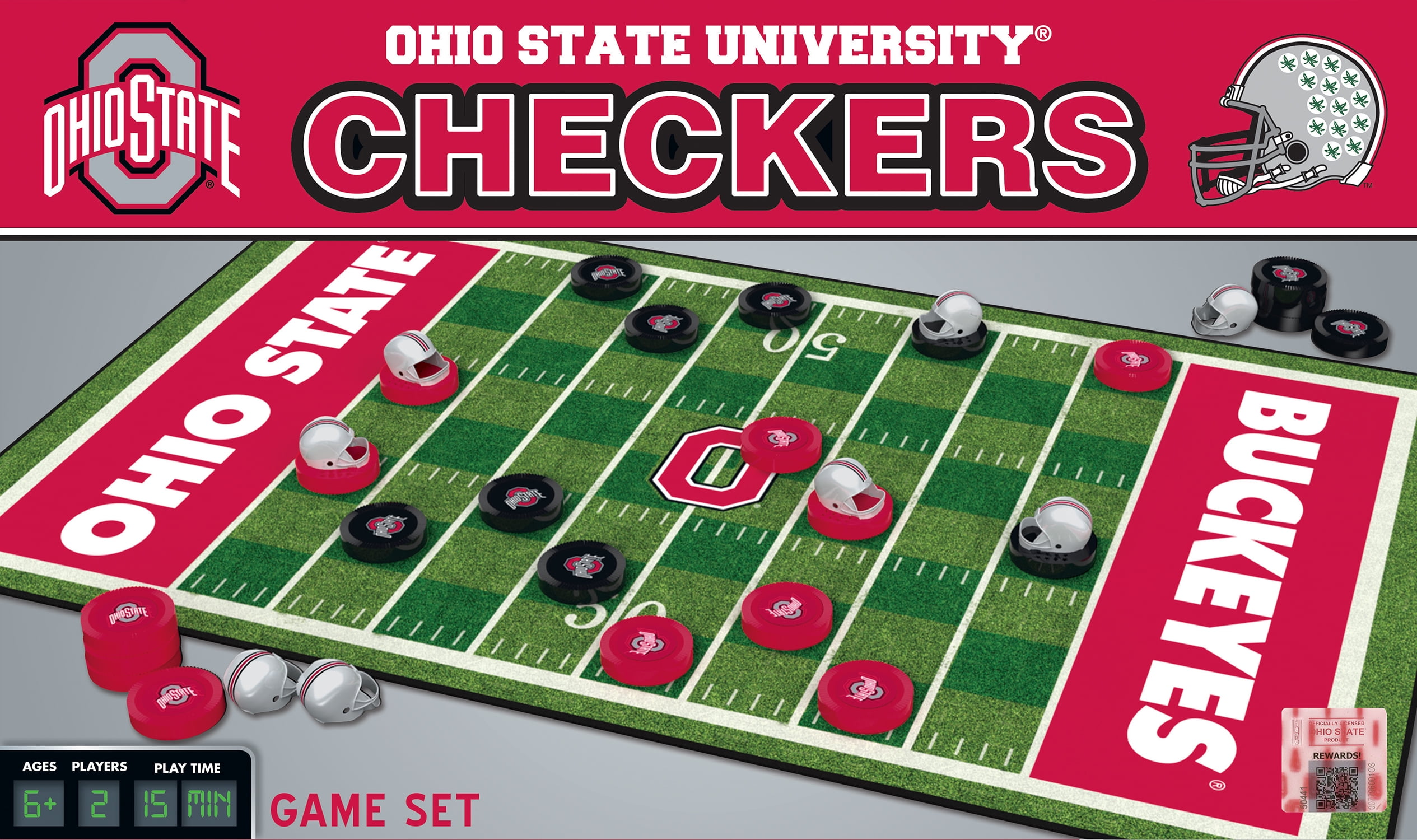 MasterPieces Officially licensed NCAA Ohio State Buckeyes Checkers Board Game for Families and Kids ages 6 and Up