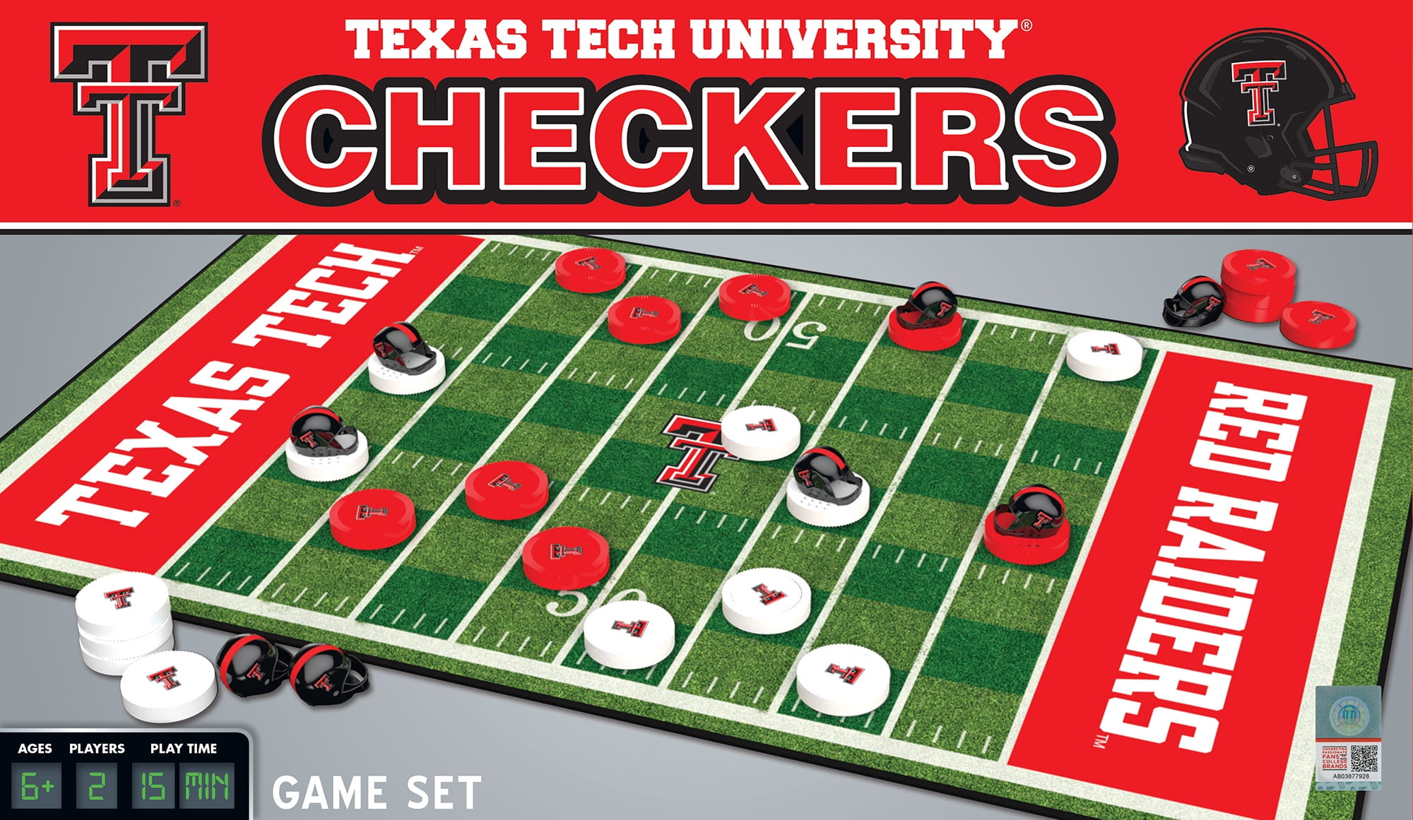 MasterPieces Officially licensed NCAA Texas Tech Red Raiders Checkers Board Game for Families and Kids ages 6 and Up