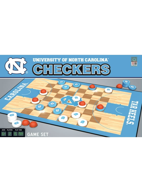 MasterPieces Officially licensed NCAA UNC Tar Heels Checkers Board Game for Families and Kids ages 6 and Up