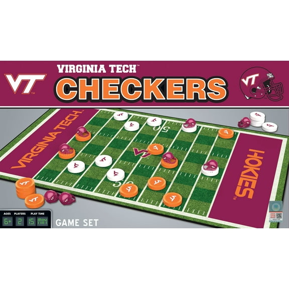 MasterPieces Officially licensed NCAA Virginia Tech Hokies Checkers Board Game for Families and Kids ages 6 and Up