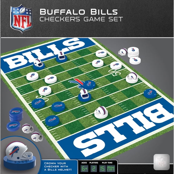 MasterPieces NFL Buffalo Bills Checkers Board Game for Kids and Families Ages 6+ Officially Licensed