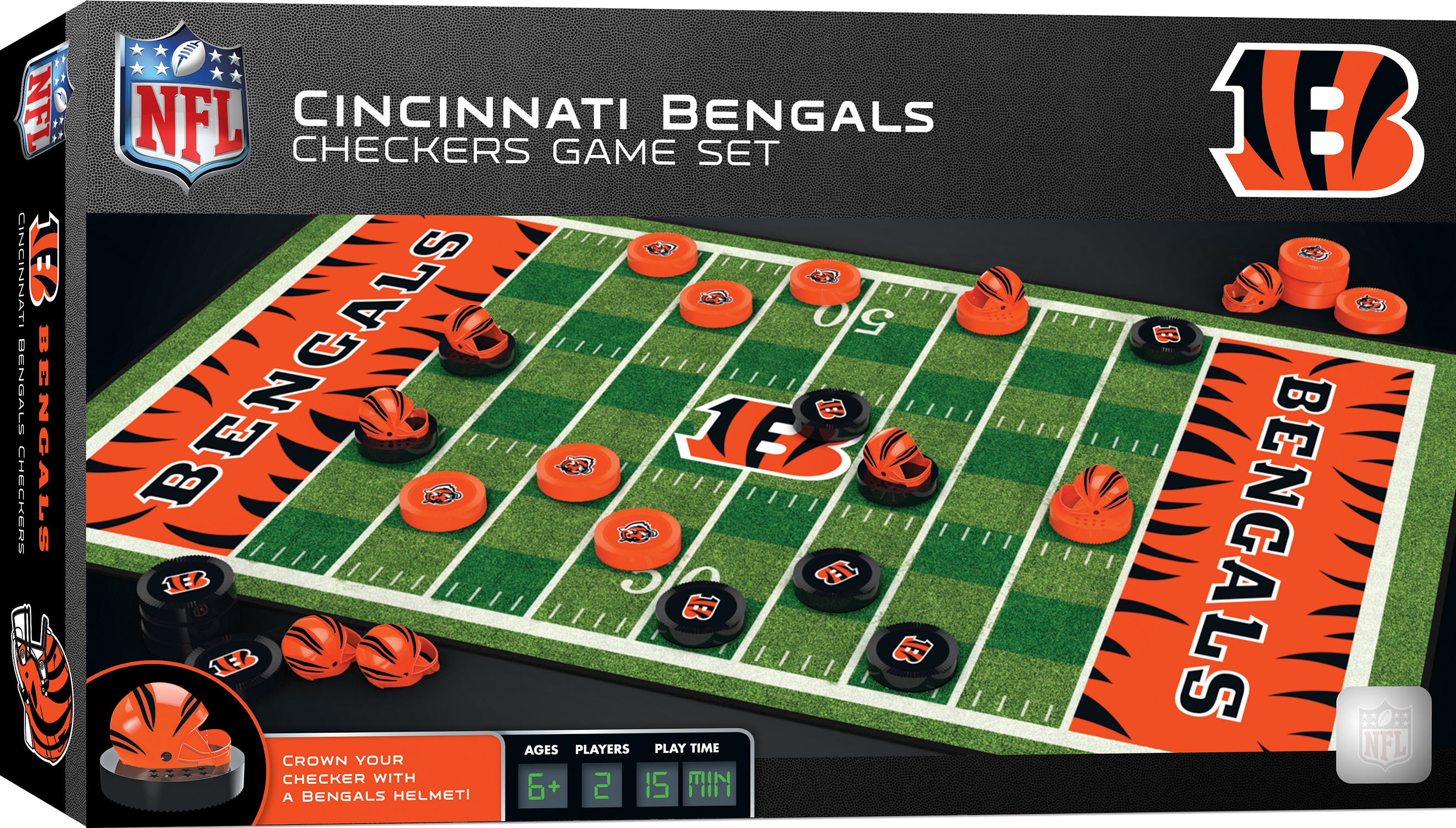 MasterPieces Officially licensed NFL Cincinnati Bengals Checkers Board