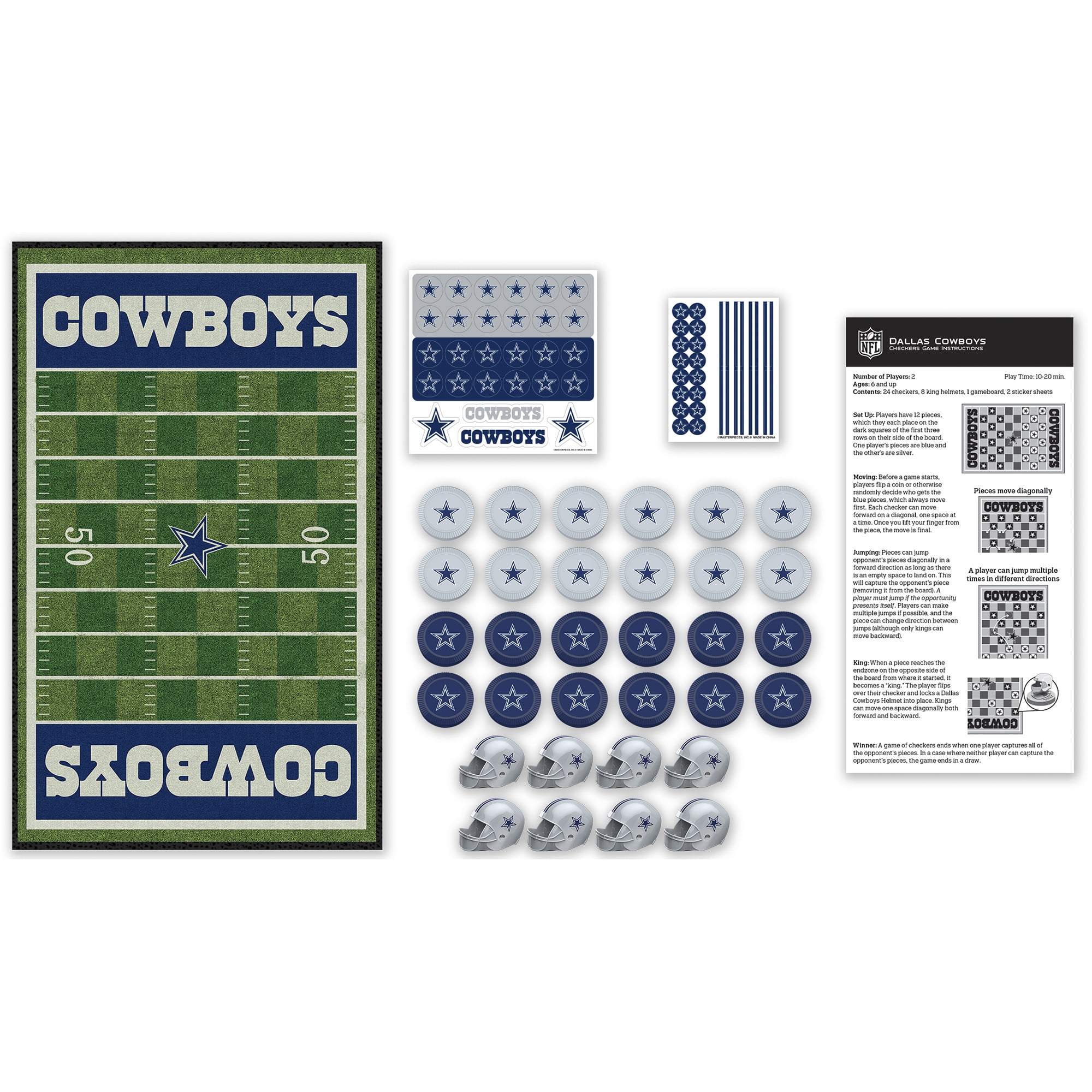 MasterPieces Officially licensed NFL Dallas Cowboys Checkers Board Game