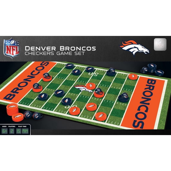 MasterPieces Officially licensed NFL Denver Broncos Checkers Board Game for Families and Kids ages 6 and Up