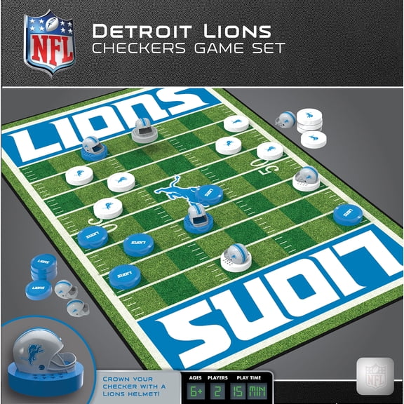 MasterPieces Officially licensed NFL Detroit Lions Checkers Board Game for Families and Kids ages 6 and Up