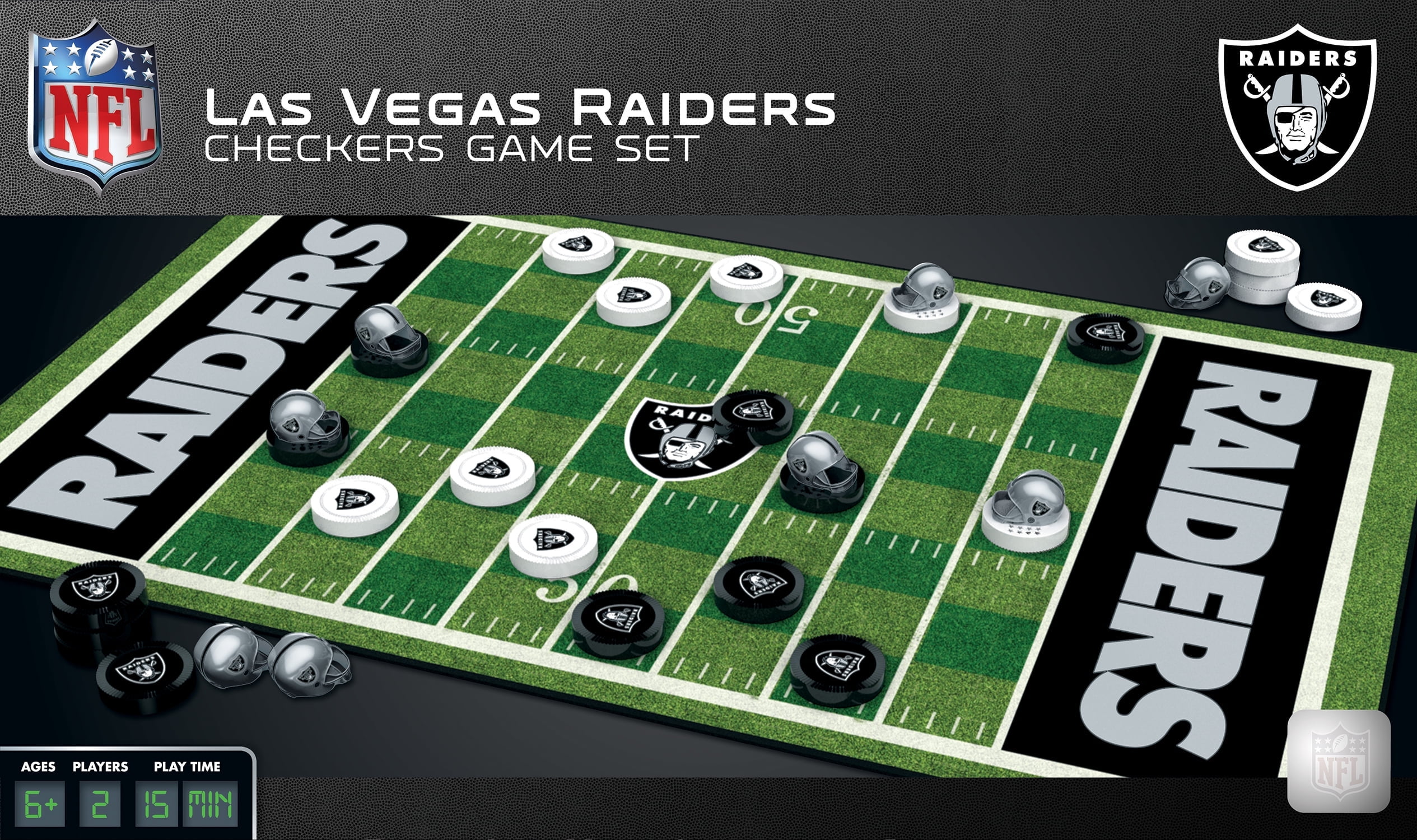 MasterPieces Officially licensed NFL Las Vegas Raiders Checkers Board Game for Families and Kids ages 6 and Up