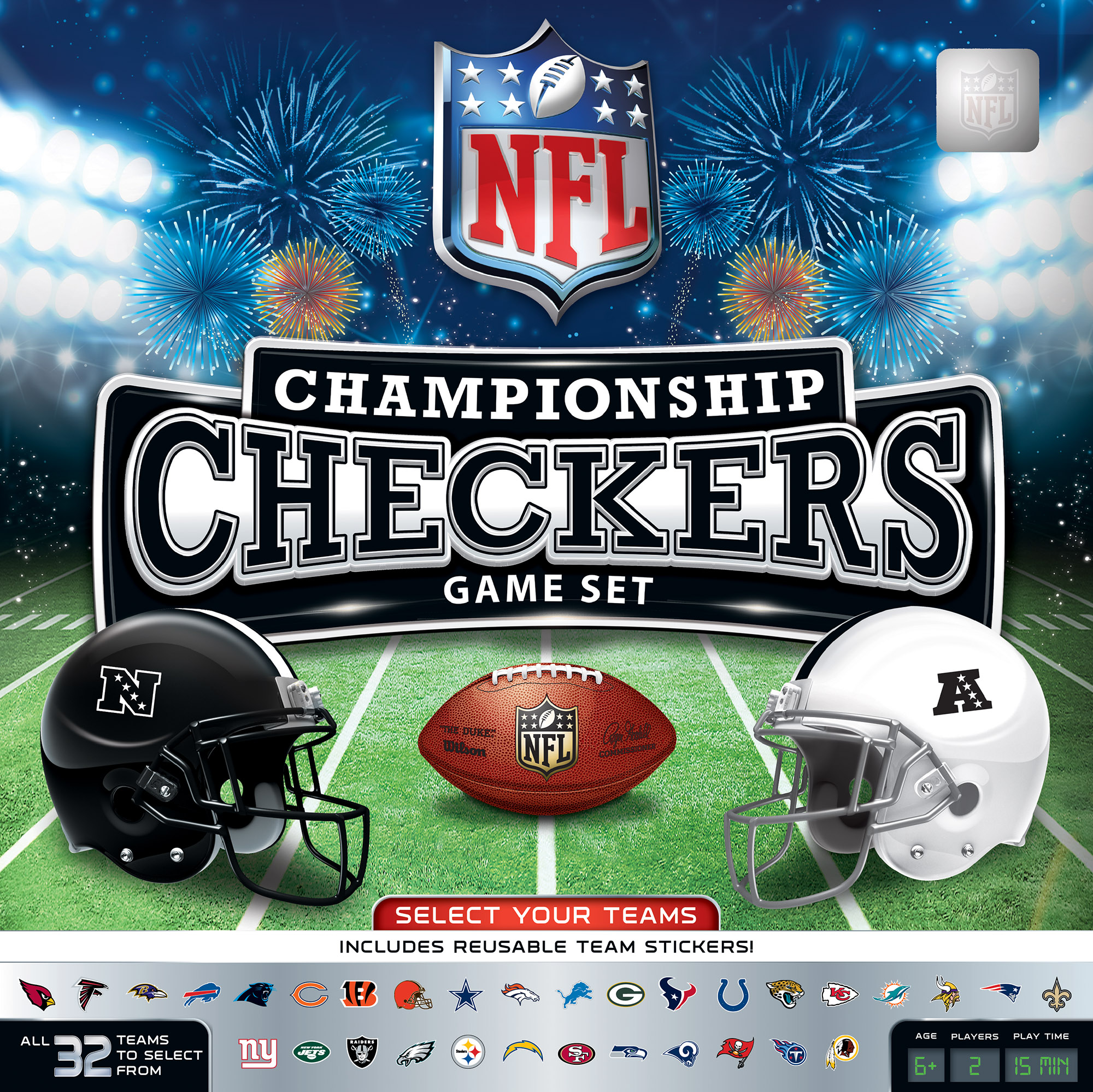 MasterPieces Officially licensed NFL League-NFL Checkers Board Game for Families and Kids ages 6 and Up - image 1 of 5