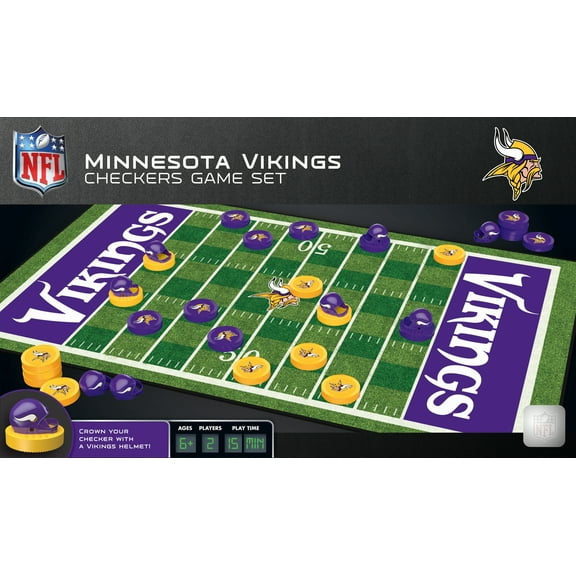 MasterPieces Officially licensed NFL Minnesota Vikings Checkers Board Game for Families and Kids ages 6 and Up
