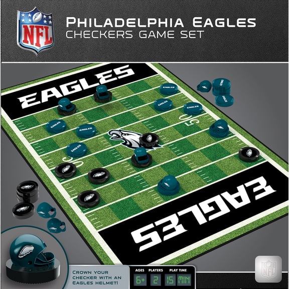 MasterPieces NFL Philadelphia Eagles Checkers Game for Kids & Families - Officially Licensed Gift