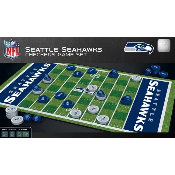 MasterPieces Officially licensed NFL Seattle Seahawks Checkers Board Game for Families and Kids ages 6 and Up