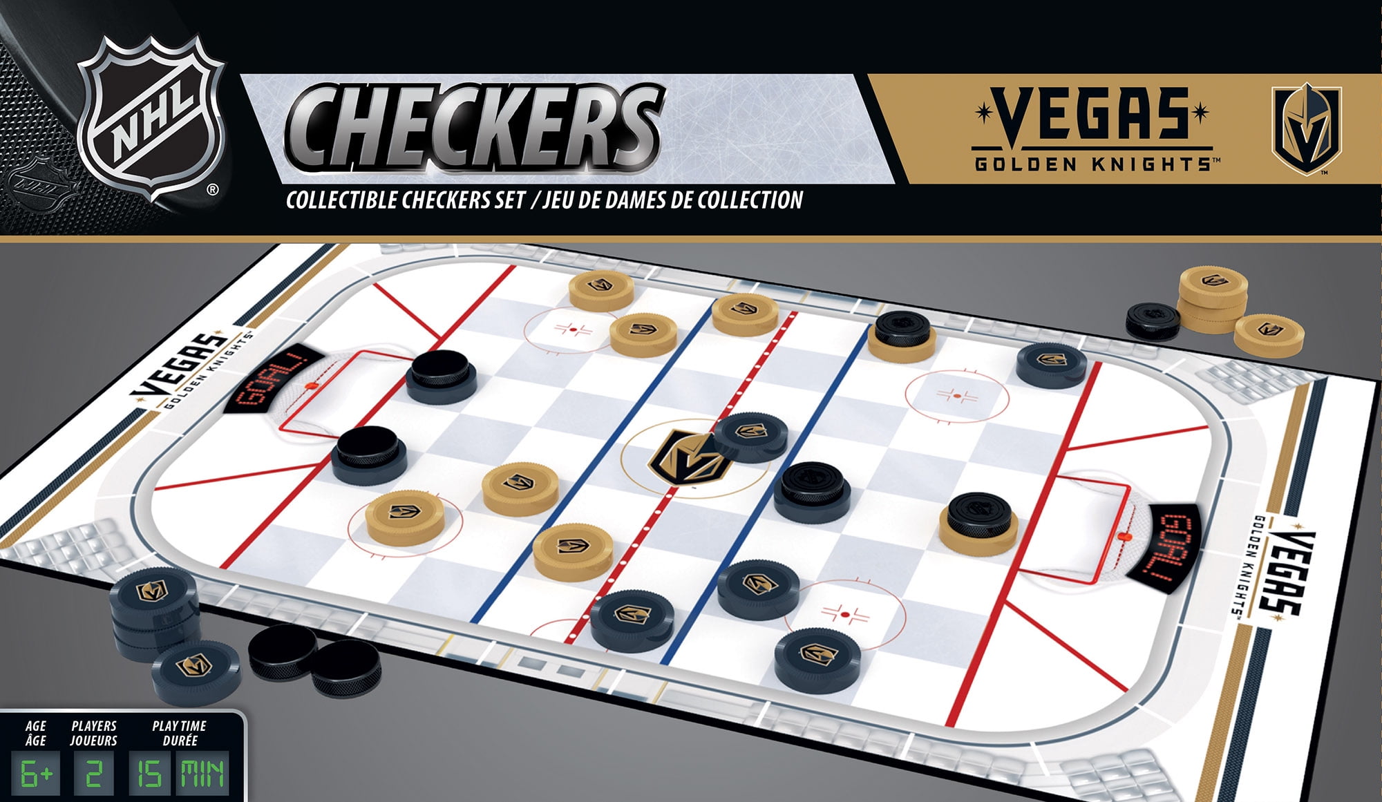 MasterPieces Officially licensed NHL Las Vegas Golden Knights Checkers  Board Game for Families and Kids ages 6 and Up - Walmart.com