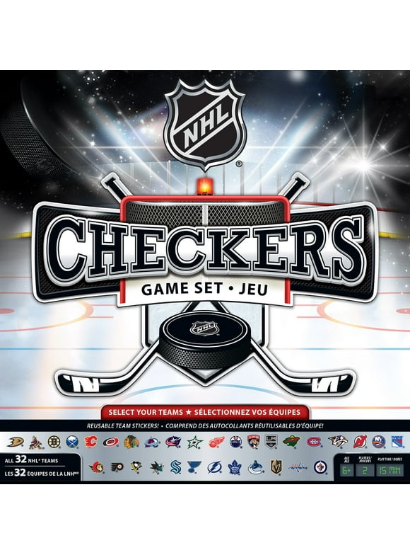 MasterPieces Officially licensed NHL League-NHL Checkers Board Game for Families and Kids ages 6 and Up
