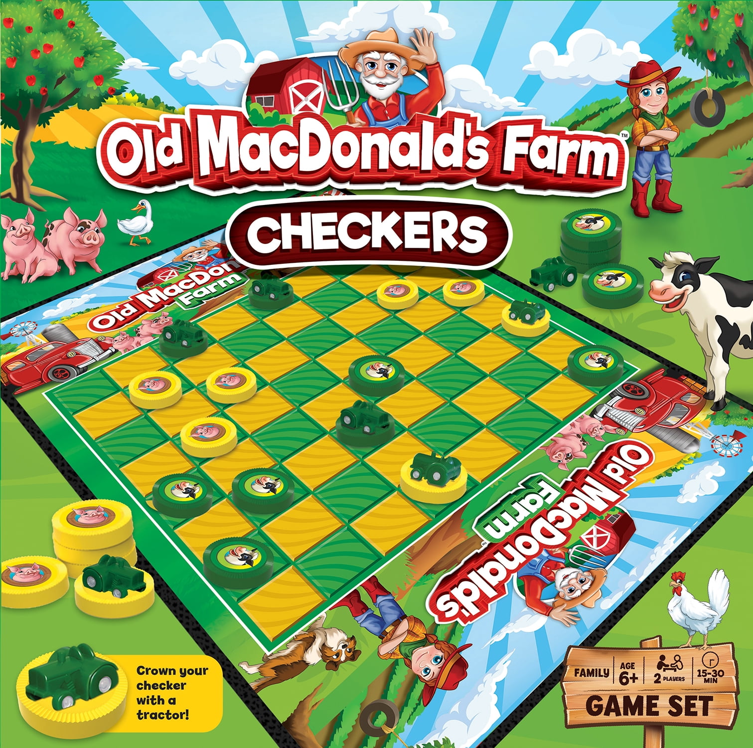 MasterPieces Officially licensed Old MacDonald's Checkers Board