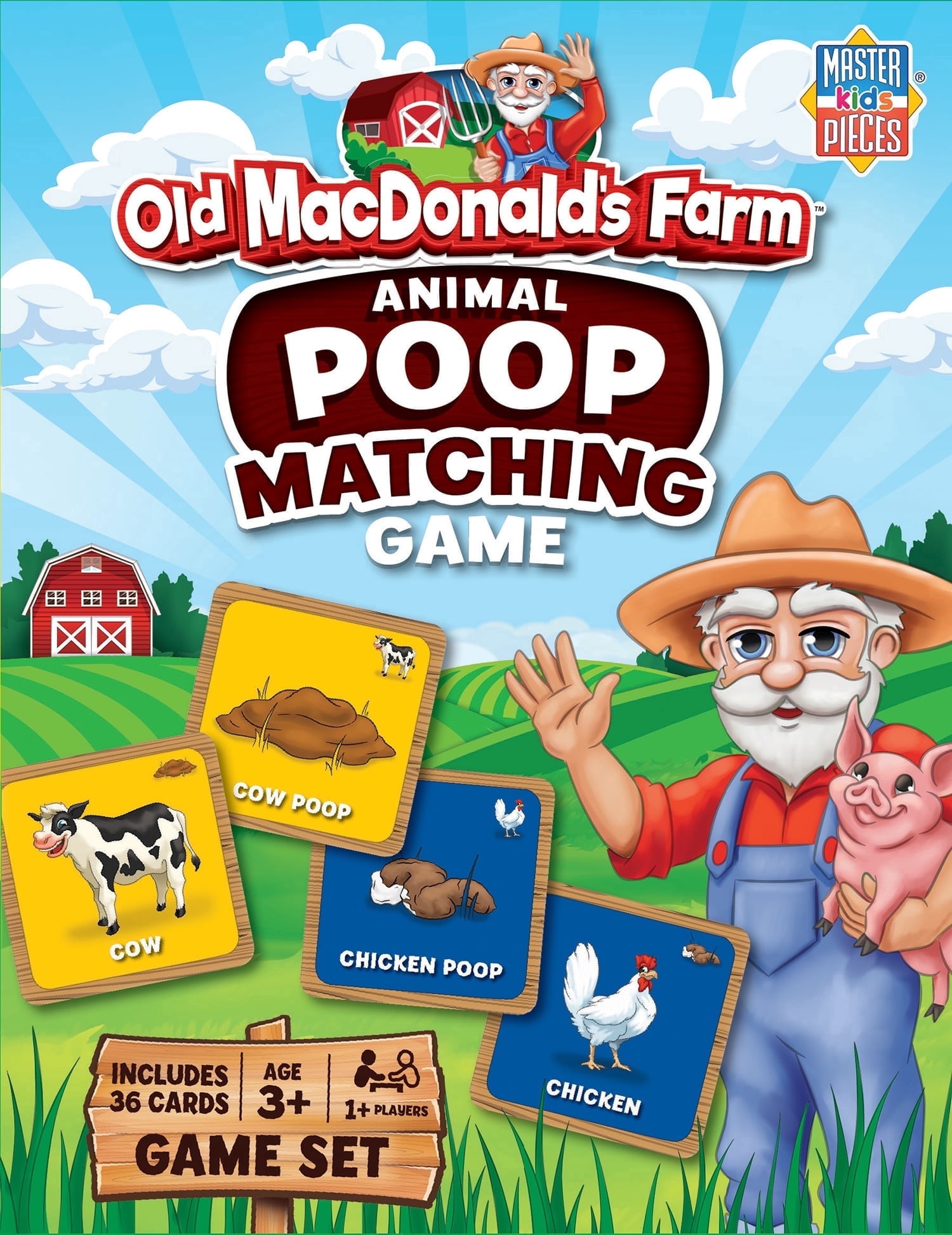 MasterPieces Old MacDonald's Farm - Animal Poop Matching Game