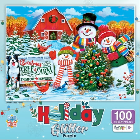 MasterPieces On the Tree Farm Glitter 100 Piece Jigsaw Puzzle