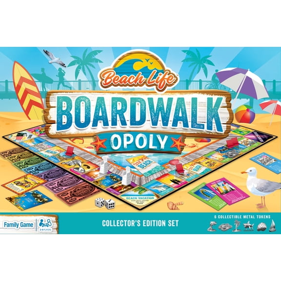 MasterPieces Opoly Family Board Games - Beach Life Boardwalk Opoly