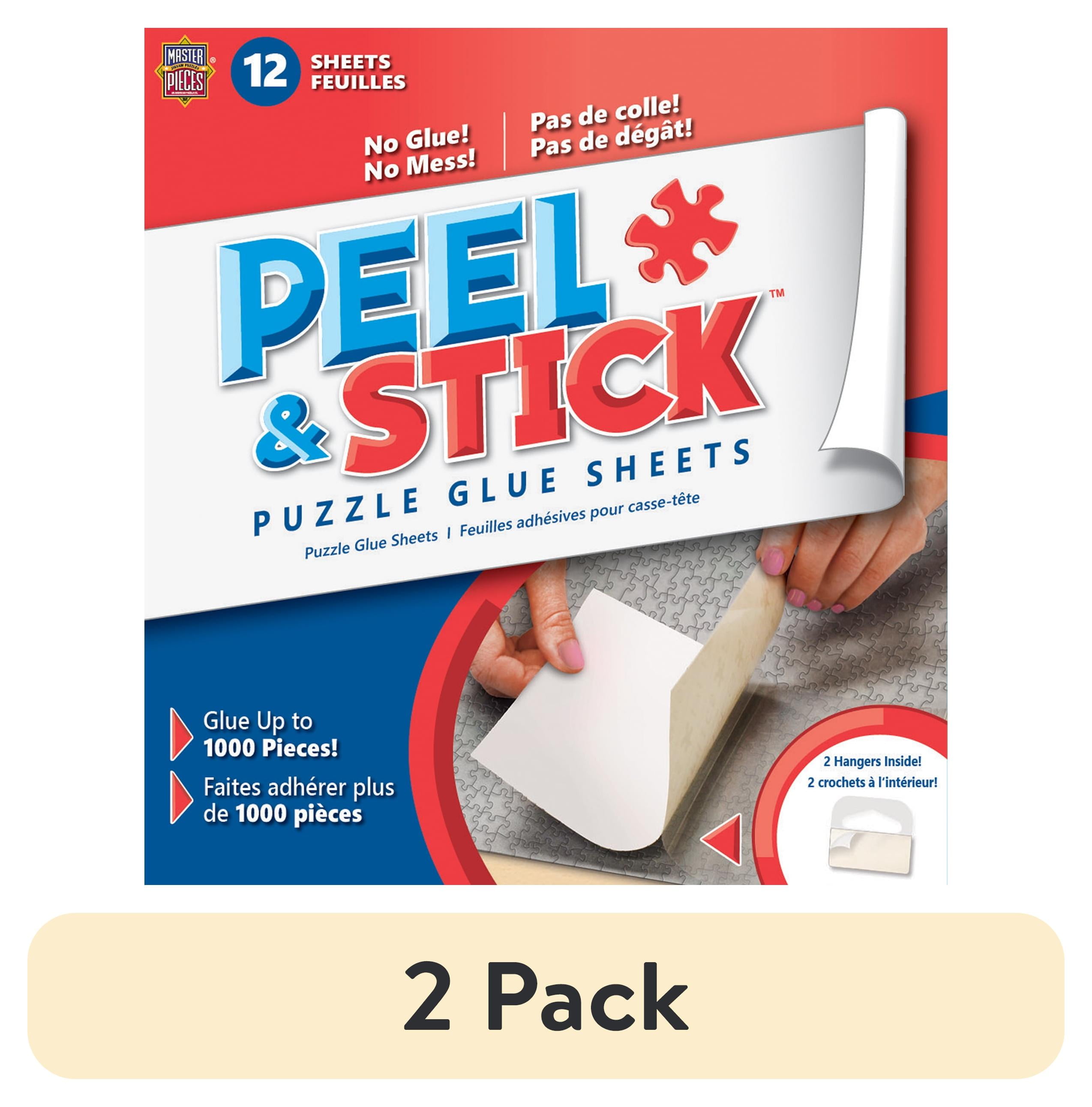 Stick E Rjigsaws (2 pack) MasterPieces - Peel & Stick Jigsaw Puzzle Glue Sheets, 12 ...