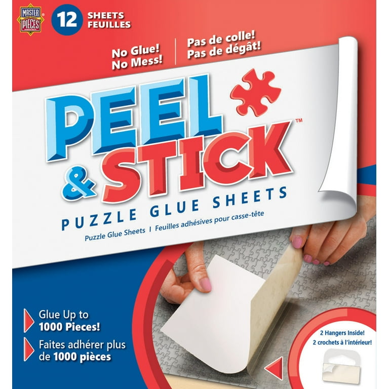 MasterPieces - Peel & Stick Jigsaw Puzzle Glue Sheets, 12 Adhesive Sheets
