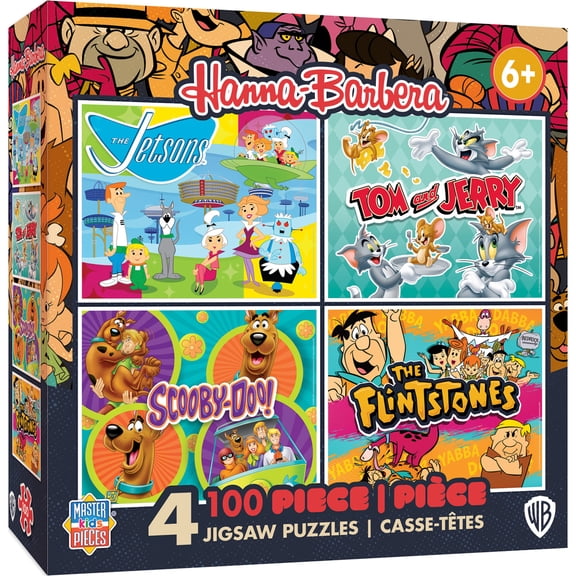 MasterPieces Puzzle Bundle - Hanna Barbera 4-Pack 100 Piece Puzzles