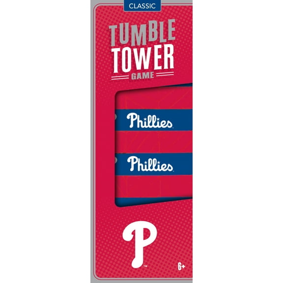 MasterPieces Philadelphia Phillies MLB Wooden Block Tumble Tower Game - 54 Pieces