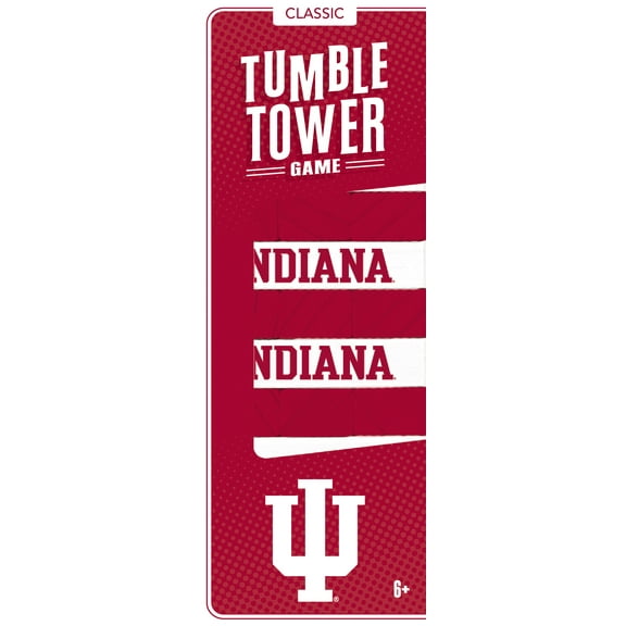 MasterPieces Real Wood Block Tumble Towers - NCAA Indiana Hoosiers