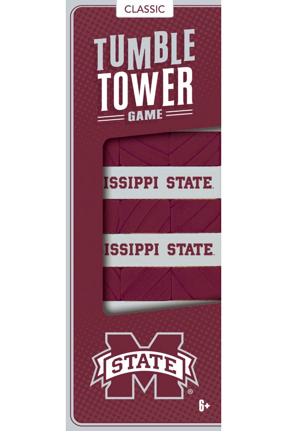 Real Wood Block Tumble Towers - NCAA Mississippi State Bulldogs