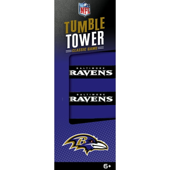 MasterPieces Real Wood Block Tumble Towers - NFL Baltimore Ravens