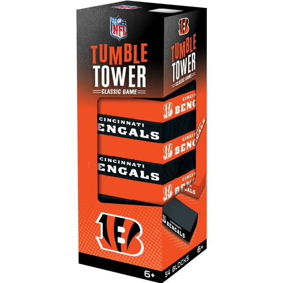 MasterPieces Real Wood Block Tumble Towers - NFL Cincinnati Bengals